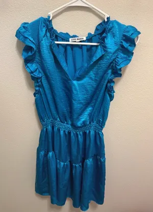 Steve Madden Blue Ruffle Tiered Dress thumbnail 1