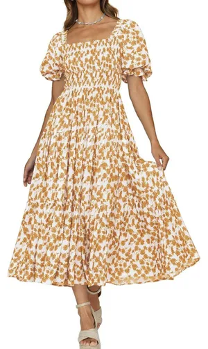 Floral Maxi Dress Yellow thumbnail 1