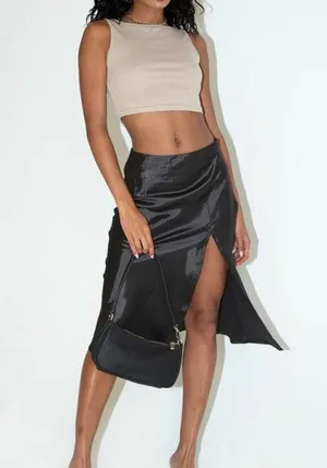 Polly Princess Midi Skirt Satin thumbnail 1