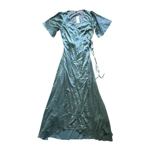 Baltic Born NWT Vara Satin Wrap Dress Womens Large Dusty Blue Maxi Party Wedding thumbnail 4