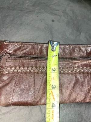Vintage Brown Braided Leather Zip Wallet thumbnail 5