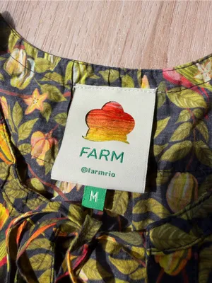 Farm Rio Star Fruits Maxi Dress Medium M 100% Cotton Floral Fruit Print thumbnail 5