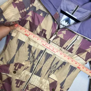 Burton Dryride Thermolite Snowboard Jacket XS Purple Aztec Geometric Print Coat thumbnail 9