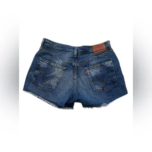 Levi’s Classic Dark acid Blue Denim Cutoff Shorts thumbnail 2