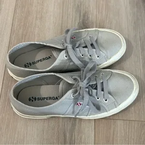Superga Classic‎ Gray Lace Up Sneakers Womens Sz 6.5 Casual Skate Shoes Street thumbnail 5