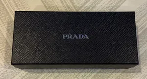 Prada Textured Small Black Rectangular Sunglasses Box thumbnail 1