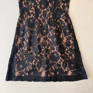 French Connection Floral Lace Sleeveless Mini Cocktail Dress Womens 4 Black Nude thumbnail 13