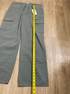 Zara Olive Green Wide Leg Cargo Pants thumbnail 5