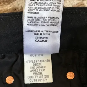 NWOT Mother Looker Ankle Fray Jeans in Guilty As Sin Distressed thumbnail 11