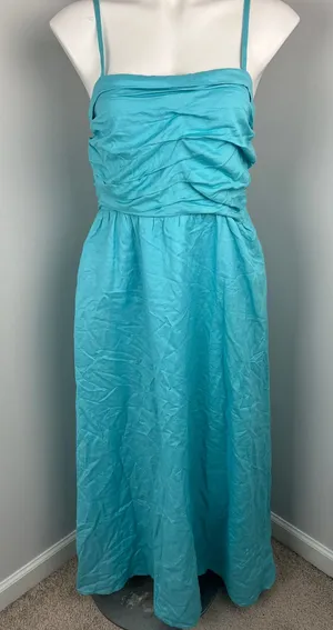 Aaron & Amber Linen Blend Maxi Dress Large Pockets thumbnail 1
