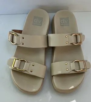 DV by Dolce Vita Neutral Beige Double Buckle Slide Sandals thumbnail 1