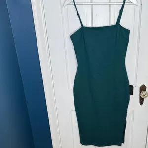 Lulus Paulina Forest Green Bodycon Midi Dress New with Tag W1942 Sz M thumbnail 5