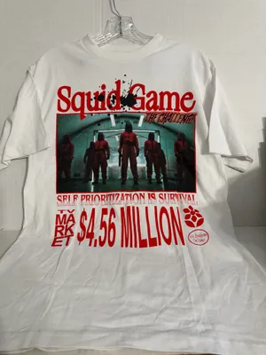 PacSun Market Netflix White Tee with Red & Green Graphic - Squid Game Print thumbnail 1