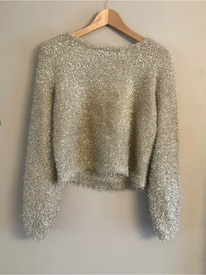 ANTHRO Eyelash Tie Back Pullover Sweater thumbnail 1