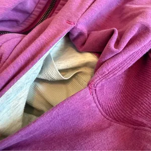 Lululemon On The Daily Zip Down Hoodie Sweater Hooded Ultra Violet Purple Sz 12 thumbnail 14