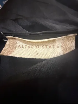 Altar'd State Black Satin Romper Small Flutter Sleeve Tie Front Coquette Party thumbnail 8