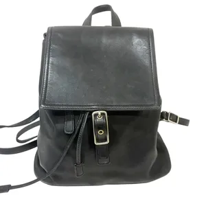 Vintage Coach Legacy Leatherware‎ Black Leather Backpack Purse thumbnail 1