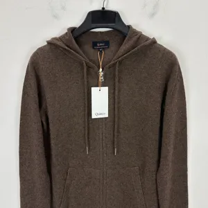 Quince Mongolian Cashmere Full Zip Hoodie Sweater Brown Womens XS NWT thumbnail 6
