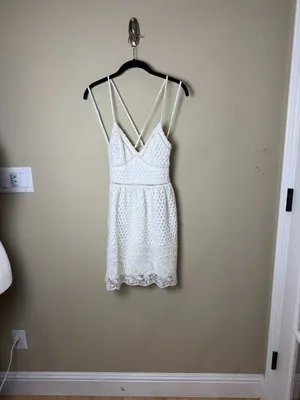 Abercrombie & Fitch Eyelet Lace White Sundress Dress Size XS thumbnail 2