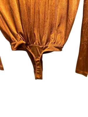 Free People Turnt Faux Wrap Bodysuit Rust Size XS Revolve Minimalist Neutral thumbnail 11