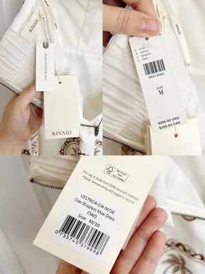 Kivari • Anthropologie Ciao Strapless Maxi Dress white linen print rickrack thumbnail 7