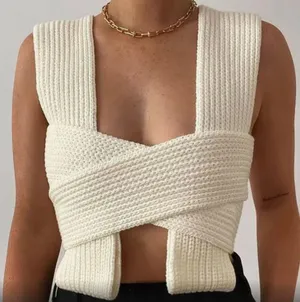 Boutique Knit Wrap Top thumbnail 1