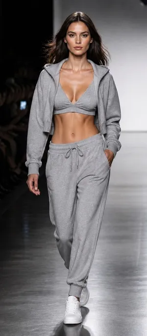 Jogger Sweatpants Women’s Gray Heather Drawstring Lounge Athletic Pants Size S/M thumbnail 1
