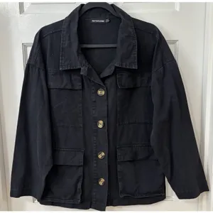 Pretty little thing Chore‎ Jacket Sz4 Utility Coat Black Lightweight Gorpcore thumbnail 1