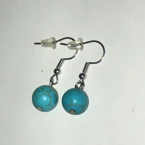 Turquoise Color Beaded Boho Dainty Drop Earrings Blue thumbnail 4
