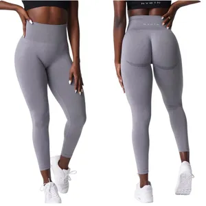 NVGTN Seamless Contour Leggings Light Gray Activewear Compressive Size M thumbnail 2