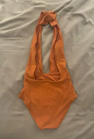 Aerie One Piece Burnt Orange Halter Swim Suit thumbnail 3