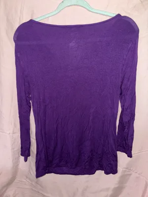 Andrea Jovine Long sleeve swoop nick purple shirt thumbnail 3
