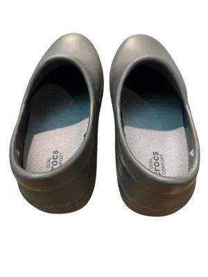 CROCS black Slip-On Mule Clogs anti slip work comfort shoe sz 7 lightweight thumbnail 6