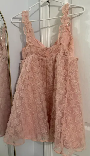 Lulus pink babydoll mini dress tulle thumbnail 2