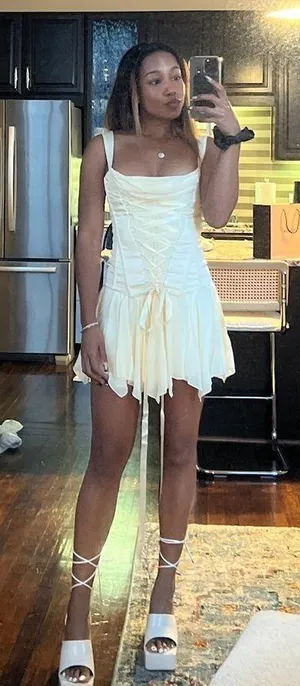 Oh Polly maribel Lace Up Corset Mini Dress in Ivory thumbnail 3