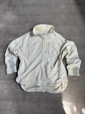 Aerie Cream Oversized Polo Sweatshirt – Size M thumbnail 2