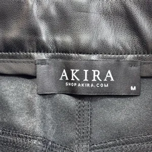 AKIRA Black PU Leather Mini Shorts Women’s Medium High Rise Y2K Clubwear Moto thumbnail 3