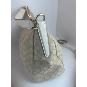 Coach Celeste Signature Jacquard Hobo Bag Light Khaki White Like New thumbnail 3