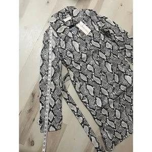 Choosy NWT XS Vintage 90s Faux Snakeskin Leather Trench Coat Duster Jacket Fall thumbnail 12