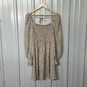 Bohme Ivory Smocked Floral Print Mini Dress Women Small Romantic Prairiecore thumbnail 3