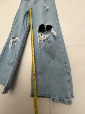 Wrangler Women Light Wash Distressed Mid Rise Loose Straight Sz 6 28x30(A876) thumbnail 6