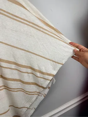 Garnet hill 100% Organic-Linen Cover-Up size large / extra large cream stripe thumbnail 5