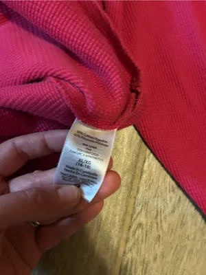 Time and Tru Bright Pink Long Sleeve Waffle Knit Top- size xl thumbnail 7
