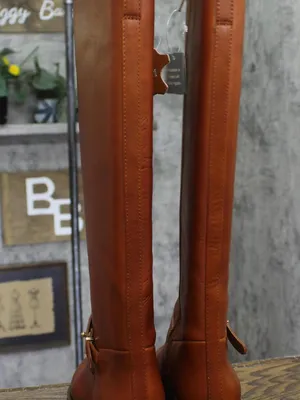 NWT On 34th Womens Firesse Riding Boots 10019685500 Cognac Leather Brown 6.5\M thumbnail 6