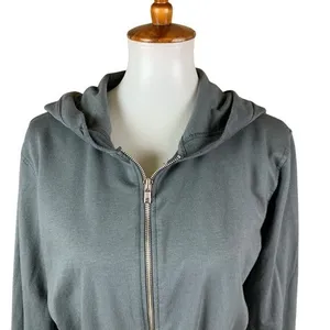House‎ ID Gray Zip Up Hoodie Cropped Sweatshirt Athleisure Streetwear Large thumbnail 2