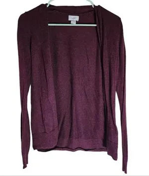 Old Navy Plum/Maroon Cardigan Size X-Small thumbnail 1