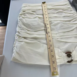 Zara Mini Skirt Womens Small Off White Stretch Ruched Everyday Wear Classic‎ thumbnail 13