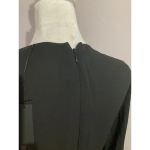 Revolve Krisa Long Sleeve Deep V Neck MIDI Black Dress thumbnail 6