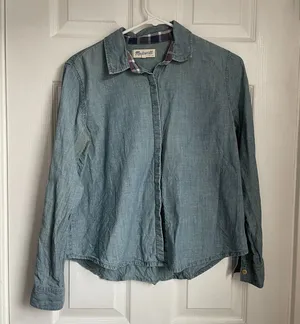 Lightweight Denim Chambray Button Down shirt long sleeve thumbnail 1