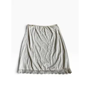 Vintage 80s Half Slip Skirt Medium Ivory Lace Floral Embroidered Lingerie Retro thumbnail 2